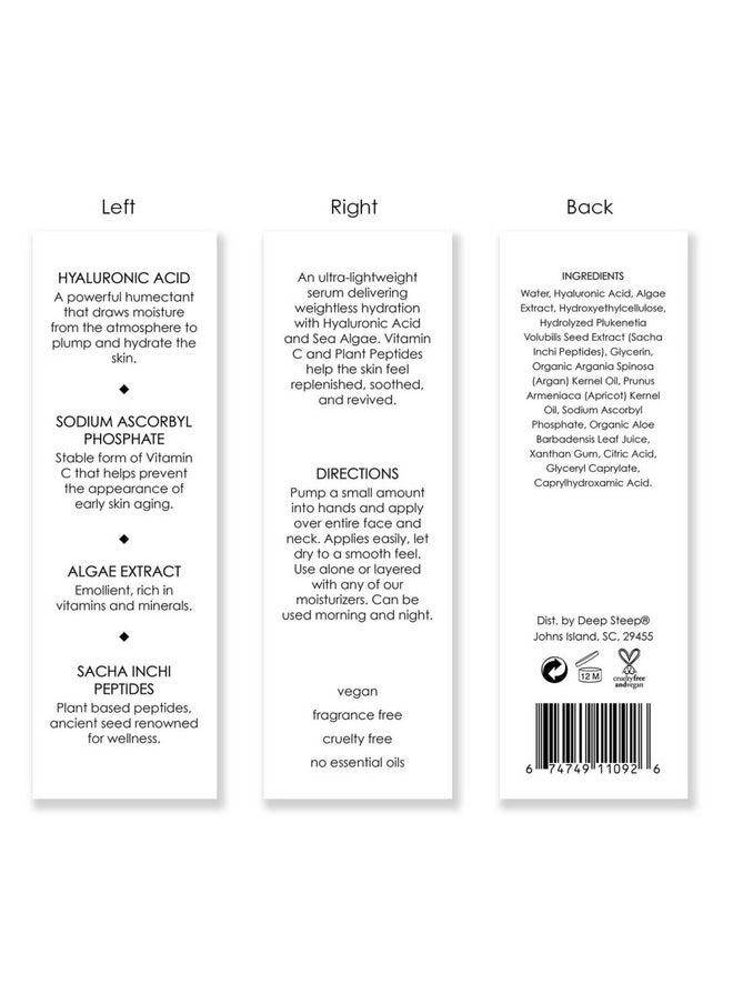 Deep Steep - Skin Care Line Face Serums (1 Oz Hyaluronic Acid Serum) - Image 1