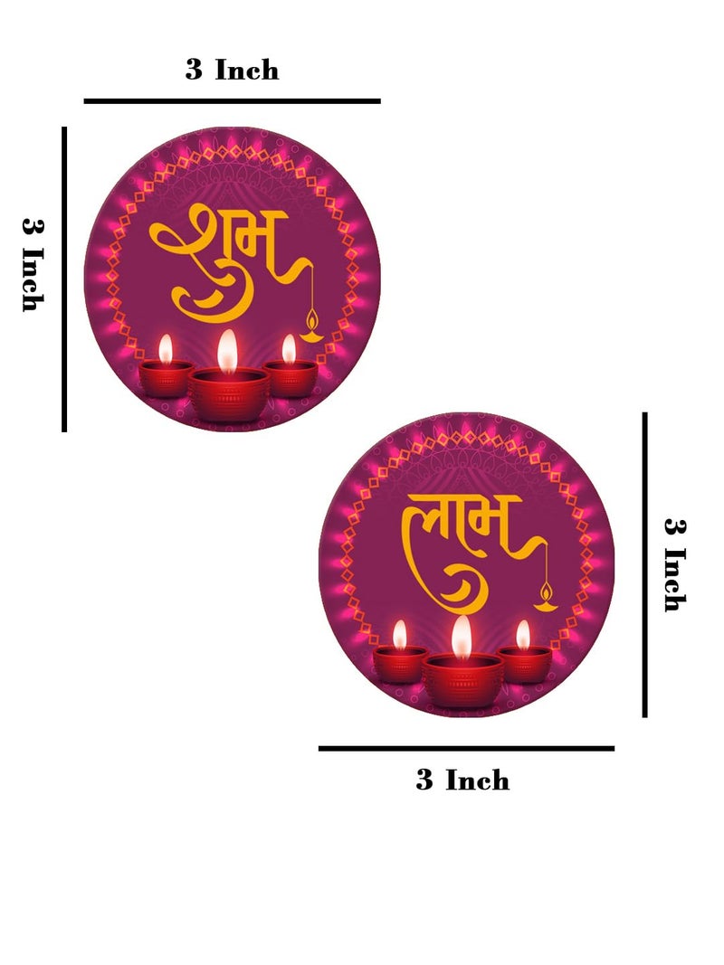 999Store Round shubh labh with Dipak Modern Art for Diwali puja and Door Entrance shubh labh (SLP009) - Image 5