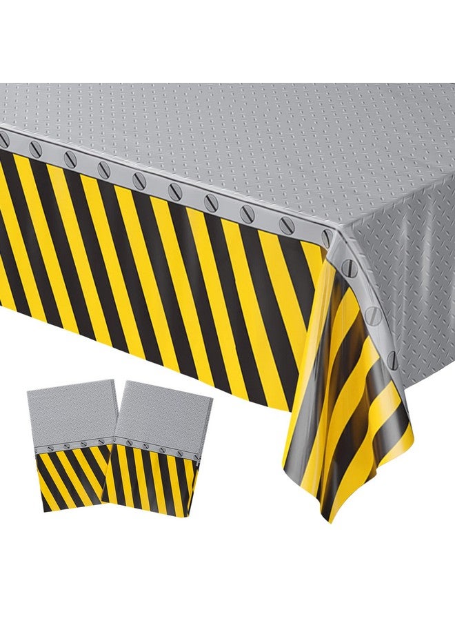 Blue Orchards Construction Table Covers (Pack Of 2) 54"X108" Xl Construction Party Decorations Construction Birthday Excavator Party Caution Now Entering Terrible Twos - Image 1