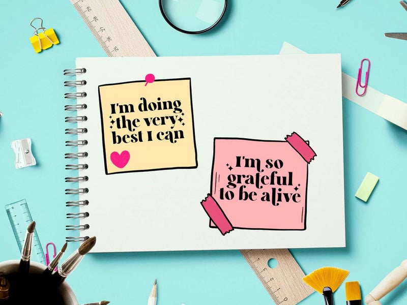DEEP PRINT MART Motivational Affirmations Inspirational Mental Health Self Care Quotes Sticker Decorative PVC Printed 60 Stickers - by Deep Print Mart - Image 3