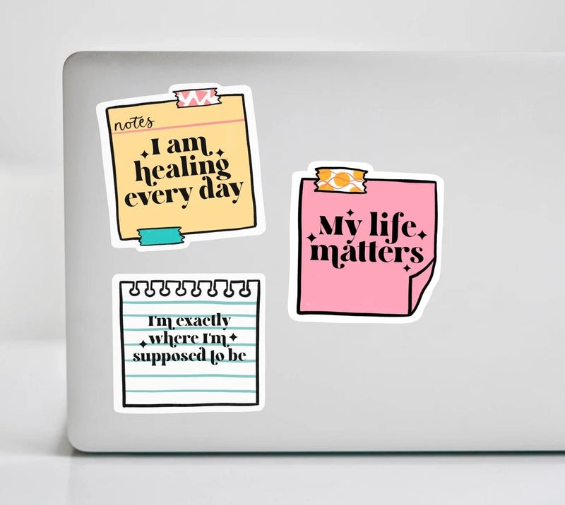 DEEP PRINT MART Motivational Affirmations Inspirational Mental Health Self Care Quotes Sticker Decorative PVC Printed 60 Stickers - by Deep Print Mart - Image 4
