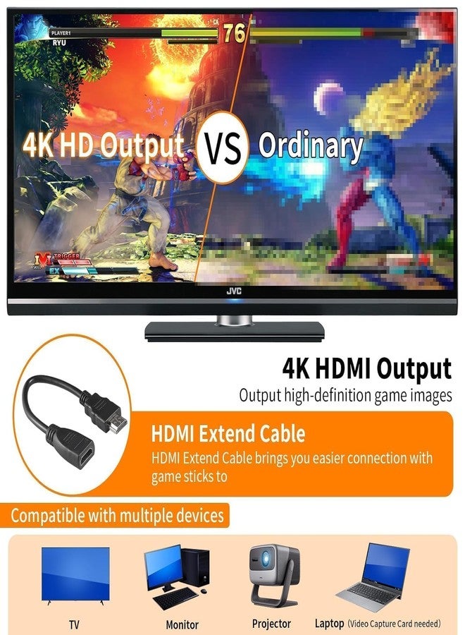جهاز ألعاب Cubonic GameHub M8 Lite 4K Retro، وحدة تحكم ألعاب خفيفة الوزن مع أكثر من 20000 لعبة، و9 محاكيات كلاسيكية، ووحدات تحكم لاسلكية، وتصميم محمول للترفيه المنزلي، وإخراج فائق الوضوح. - Image 4