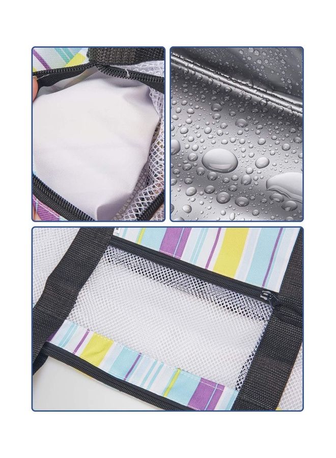 Mesh Large Beach Tote Zipper with Insulated Cooler Bag - Image 5