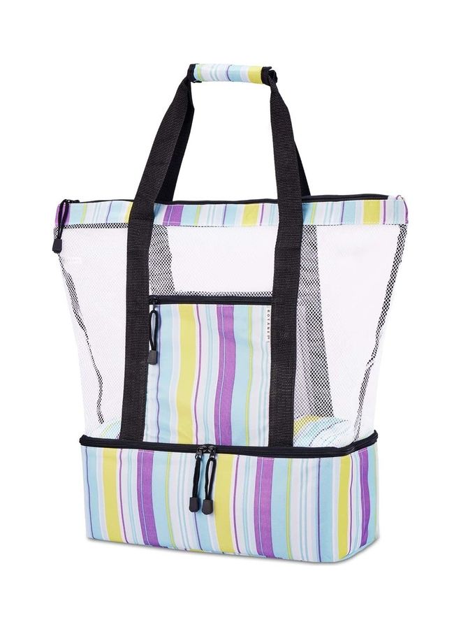 Mesh Large Beach Tote Zipper with Insulated Cooler Bag - Image 1