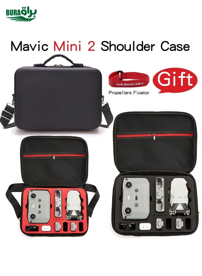 BURAQ LS4456 Portable Drone PU Shoulder Storage Bag Handbag for DJI Mavic Mini 2(Black + Black Liner)  - Image 5