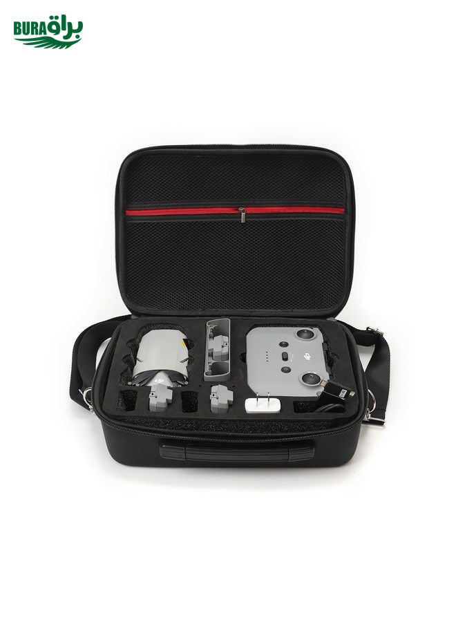 BURAQ LS4456 Portable Drone PU Shoulder Storage Bag Handbag for DJI Mavic Mini 2(Black + Black Liner)  - Image 3