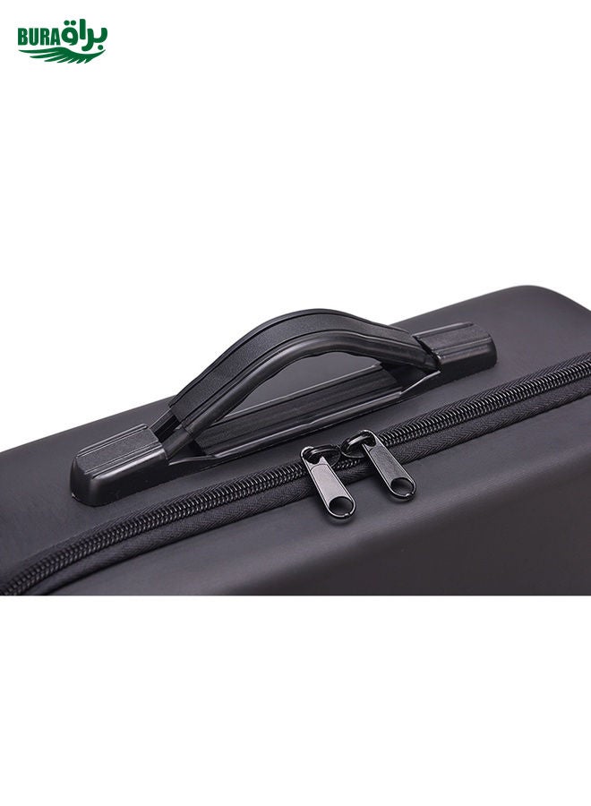 BURAQ LS4456 Portable Drone PU Shoulder Storage Bag Handbag for DJI Mavic Mini 2(Black + Black Liner)  - Image 4
