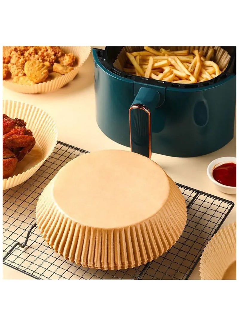 50PCS Of Non Stick Parchment Round Disposable Air Fryer Liner Food Grade Paper Baking Plates Heat Resistant For Kitchen Cooking Roasting Microwave Oven Frying Pan 6.3inch - Image 2