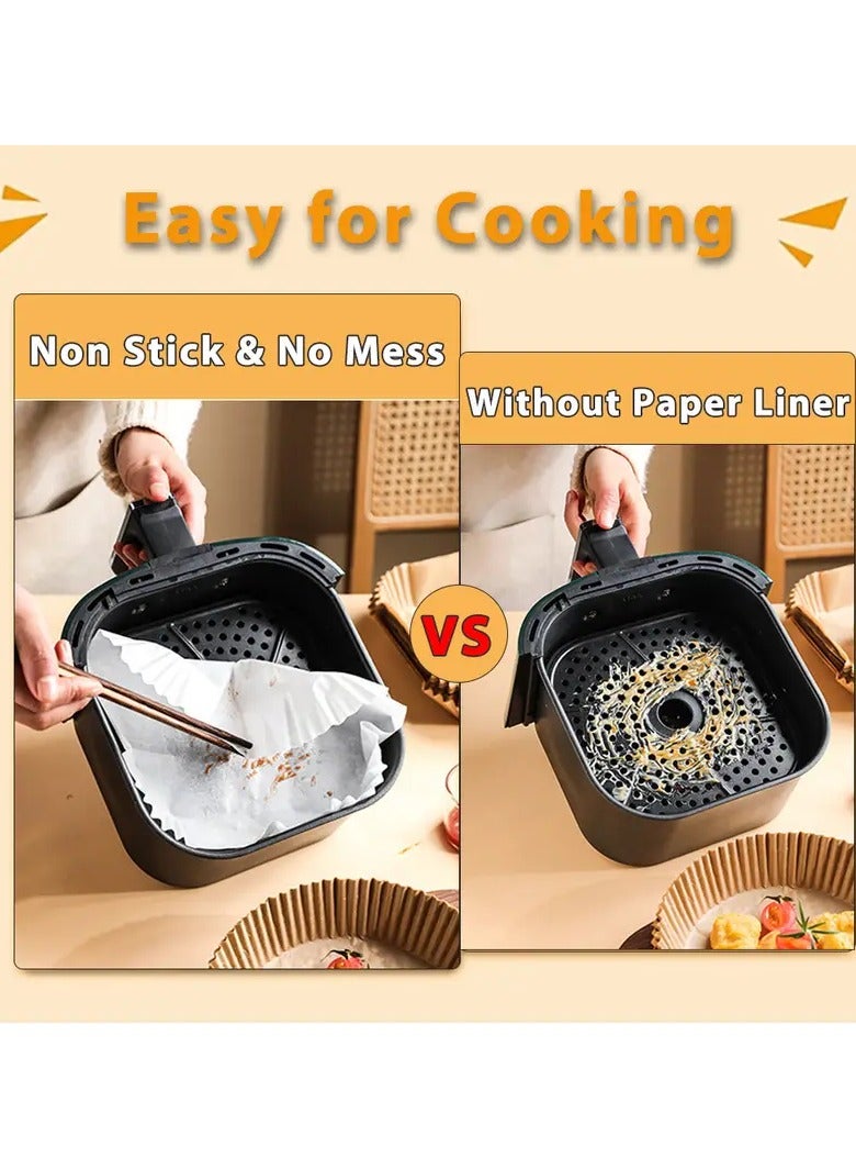 50PCS Of Non Stick Parchment Round Disposable Air Fryer Liner Food Grade Paper Baking Plates Heat Resistant For Kitchen Cooking Roasting Microwave Oven Frying Pan 6.3inch - Image 4