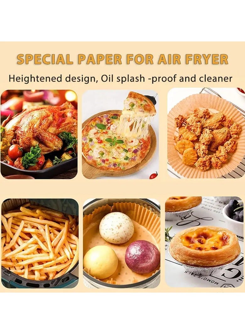 50PCS Of Non Stick Parchment Round Disposable Air Fryer Liner Food Grade Paper Baking Plates Heat Resistant For Kitchen Cooking Roasting Microwave Oven Frying Pan 6.3inch - Image 5