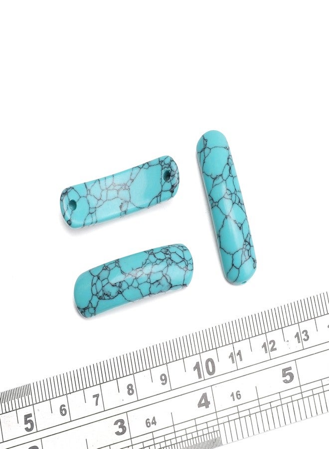 BEADIA Curved Blue Turquoise Stone Beads 36x10mm 4pcs for DIY Bracelet Jewelry Making - Image 3