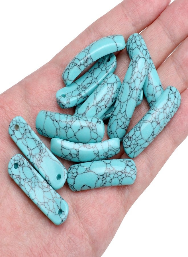 BEADIA Curved Blue Turquoise Stone Beads 36x10mm 4pcs for DIY Bracelet Jewelry Making - Image 4