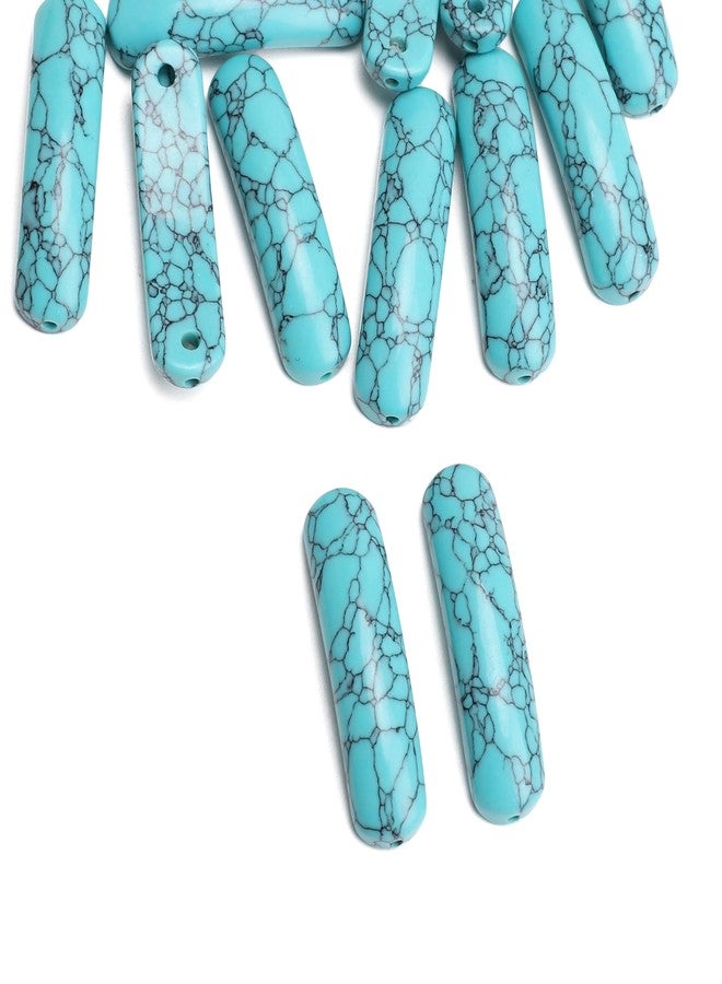 BEADIA Curved Blue Turquoise Stone Beads 36x10mm 4pcs for DIY Bracelet Jewelry Making - Image 5