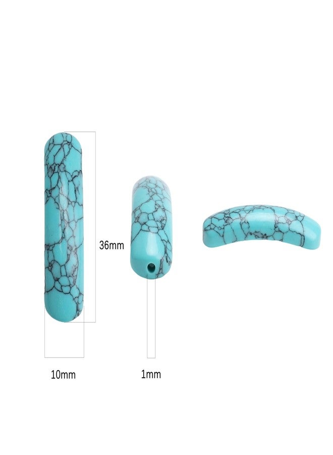 BEADIA Curved Blue Turquoise Stone Beads 36x10mm 4pcs for DIY Bracelet Jewelry Making - Image 2