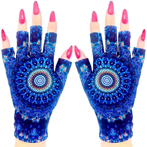 ManiGlovz - The Original UPF 50+ UV Light Protective Nail Gloves | Gel Manicure Gloves and Anti UV Fingerless Gloves for Women | Can be Used as Sun Protection Gloves for Driving | Bohemian - Image 1