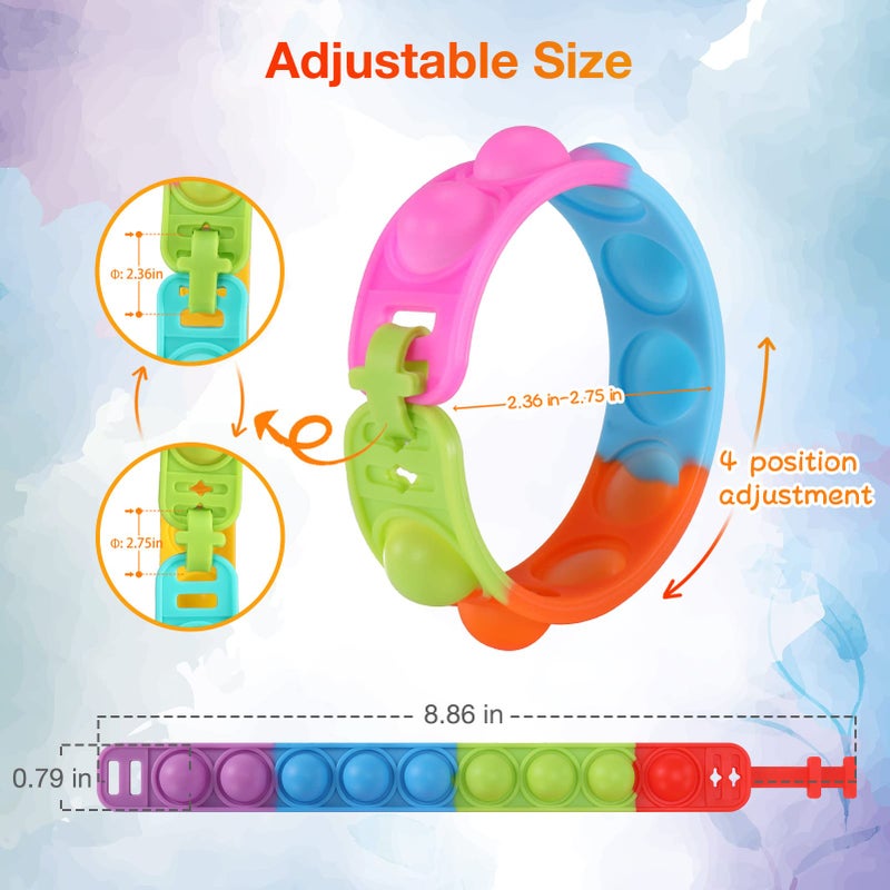 PICcircuit Kids Party Favors Pop Fidget Toys Bulk Its 24 Packs Fidget Bracelet It Birthday Party Favors for Halloween Goodie Bags Stuffers for Kids Classroom Prizes Poppers Student Gifts Girls Boys Trinkets - Image 2