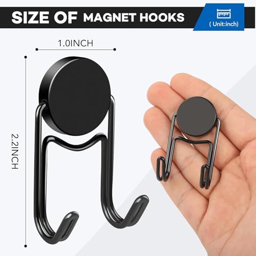 LOVIMAG Magnetic Hooks, 50lbs+ 2025 Cruise Cabin Ship Essentials Magnet Hook Heavy Duty Strong Magnets Refrigerator Fridge Hanging for Classroom Beach Vacation Kitchen Home Must Haves 5 Pcs (Black) - Image 3