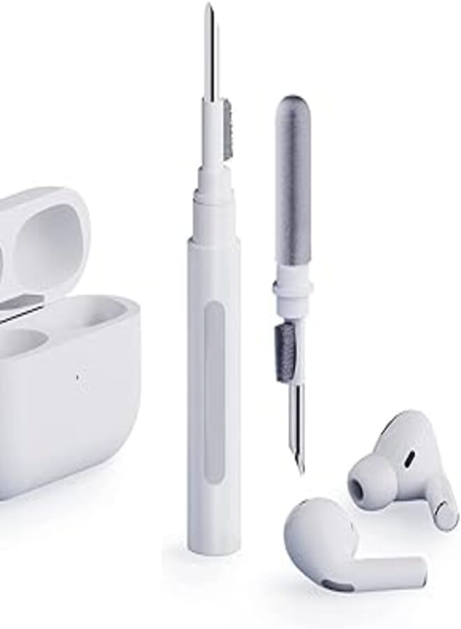 Showay cleaner kit for airpods pro 1 2 multi-function cleaning pen soft brush for bluetooth earphones case, wireless earphones, wireless earbuds cleaning tools for huawei samsung mi earbuds-white