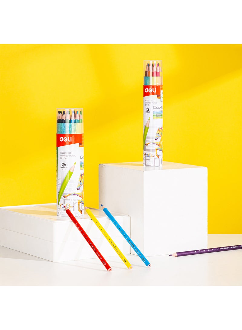 Deli Color Pencils, Art Supplies for Drawing, and Painting, Triangular Ergonomic Barrel, Pack of 12 Colors - Image 4