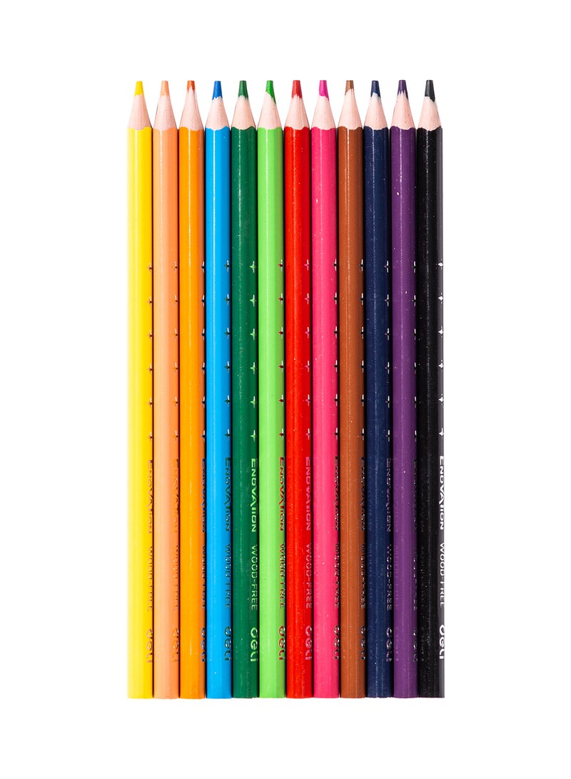 Deli Color Pencils, Art Supplies for Drawing, and Painting, Triangular Ergonomic Barrel, Pack of 12 Colors - Image 3