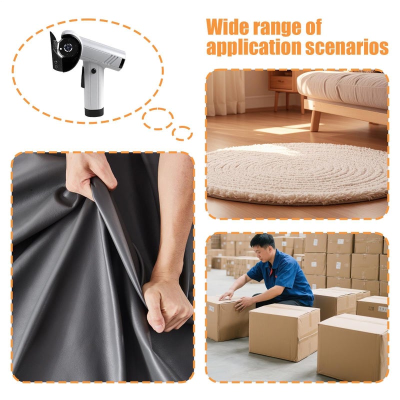 White Cordless Electric Scissors With LED Light Rechargeable Portable Rotary Cutter For Fabric Carpet Craft Cardboard - Image 5