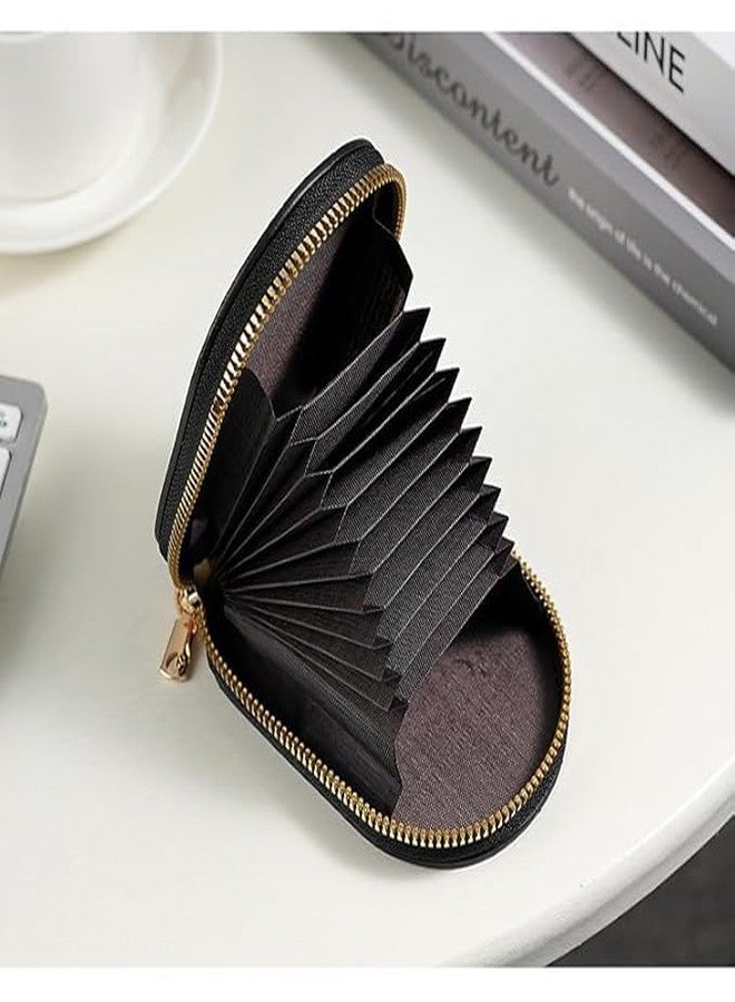 SAMTROH Small Cartoon Penguin Shape Card Holder Coin Purse Keychain Pendant Ladies Cute Leather Zipper Credit Card ID Wallet (Black) - Image 4