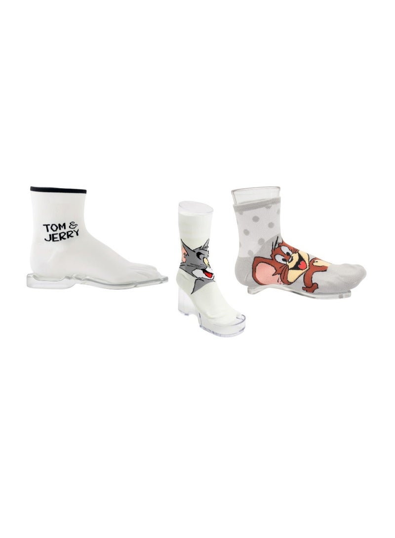 Tom And Jerry 3 PAIRS | TOM & JERRY ANKLET SOCKS 78% COTTON| 18% POLYESTER | 4% ELASTANE - Image 2