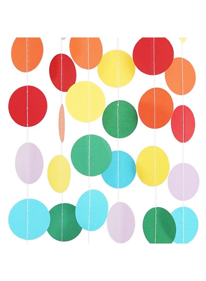 كلوي إليزابيث خلفية حفلات ورقية منقطة من تصميم كلوي إليزابيث (عبوة من 4 قطع، طول كل إكليل 10 أقدام، الطول الإجمالي 40 قدمًا) - سيرك قوس قزح - Image 2