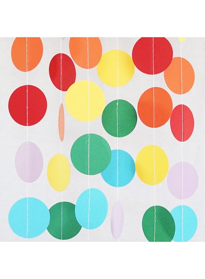 كلوي إليزابيث خلفية حفلات ورقية منقطة من تصميم كلوي إليزابيث (عبوة من 4 قطع، طول كل إكليل 10 أقدام، الطول الإجمالي 40 قدمًا) - سيرك قوس قزح - Image 1