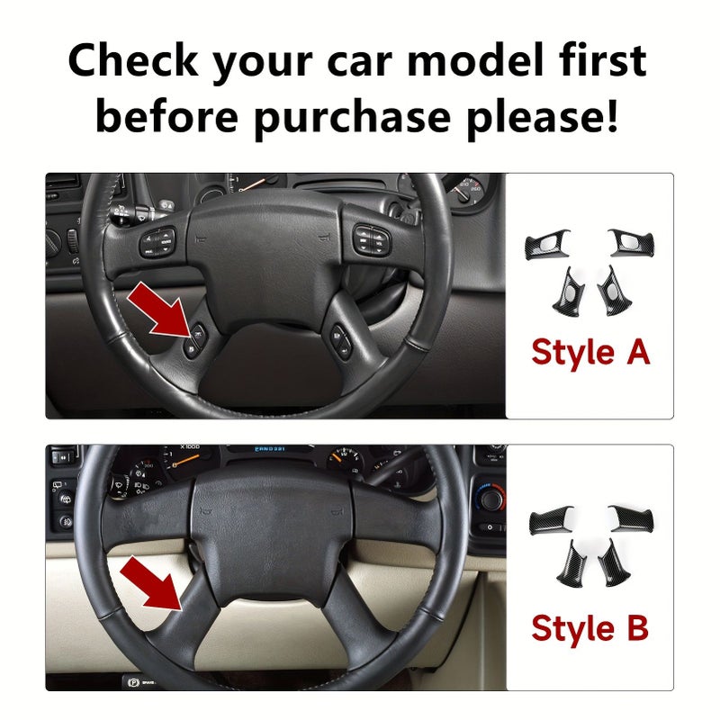 Color B Steering Wheel Stickers Trim Compatible With Chevy Avalanche Express Silverado Suburban Tahoe Trailblazer GMC Envoy Savana Sierra Yukon XL Buick Rainier Hummer H2 Oldsmobile Bravada Cadillac Escalade - Image 4