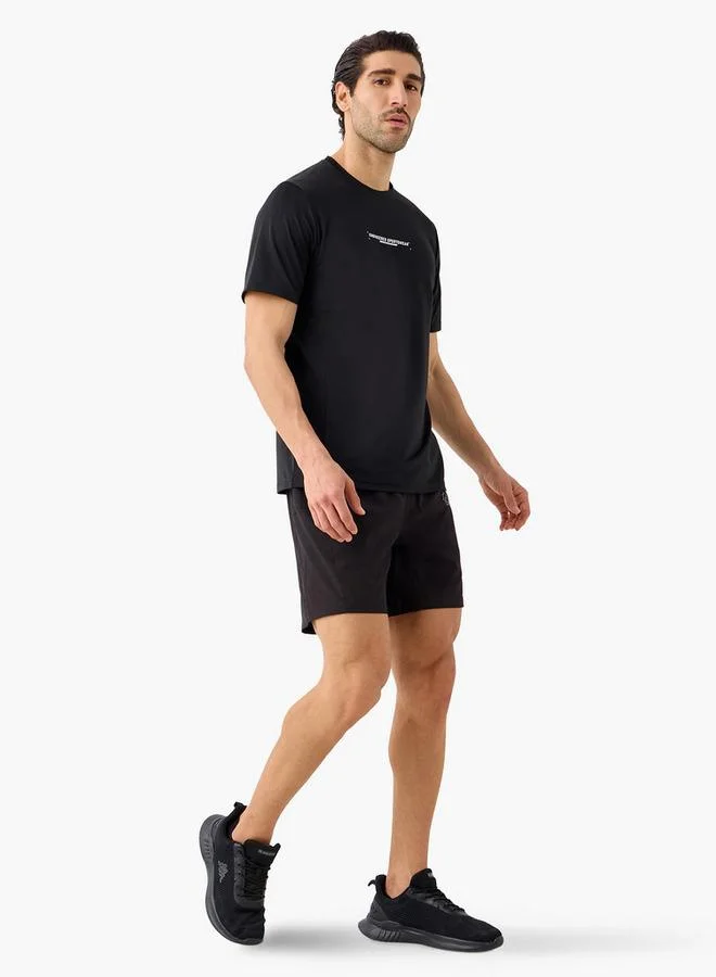 ADOT by Splash Textured Crew Neck T-shirt with Short Sleeves