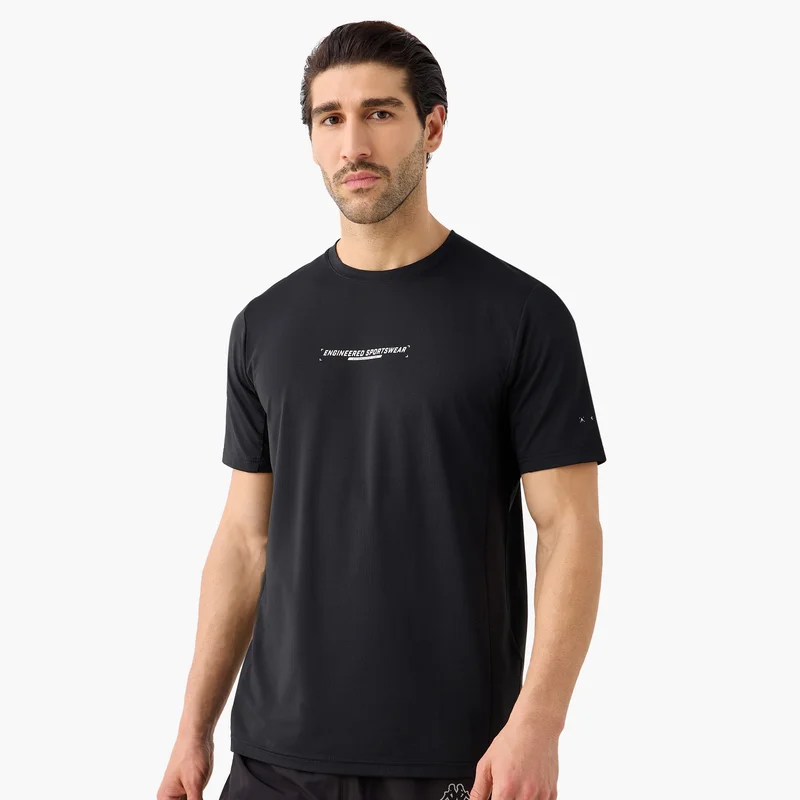 ادوت من سبلاش Textured Crew Neck T-shirt with Short Sleeves