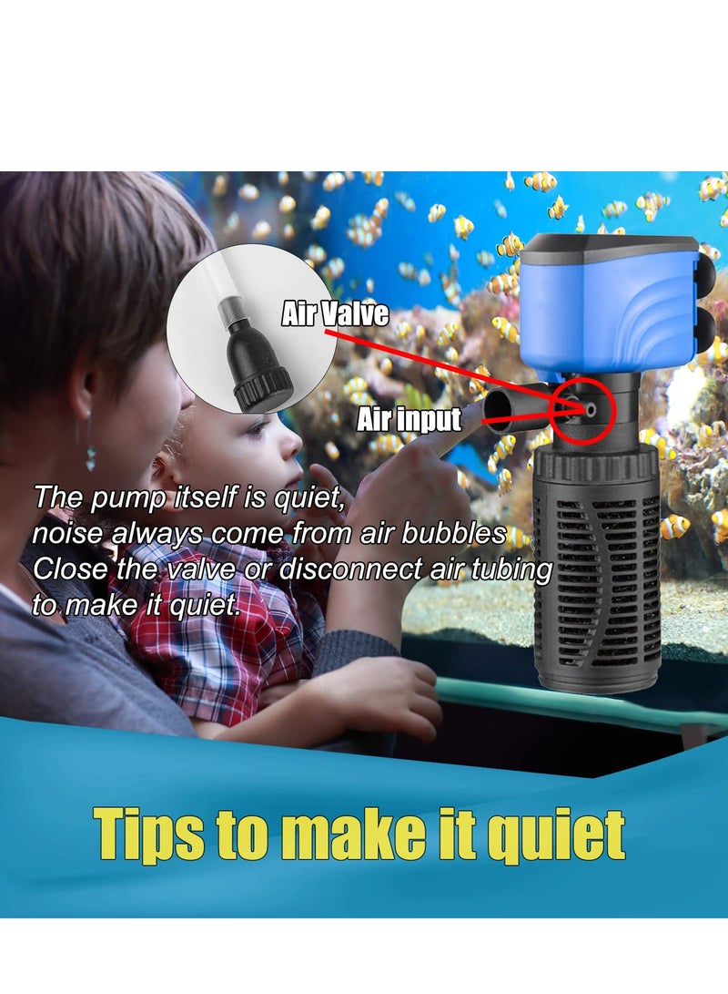 Silent Aquarium Filter Biochemical Filtration Oxygen Enhancer Clean Water Air Pump Make Waves Easy Clean Ideal for 80~120L Tanks - Image 4