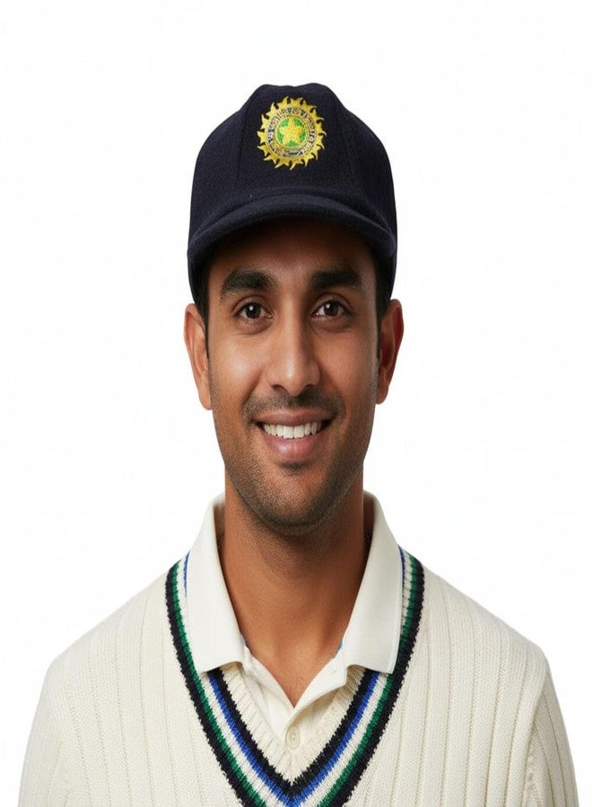 C Classic Baggy Style Test Cricket Caps with Embroidered Emblems, Blue and Green, Set of 3, for Cricket Lovers, Cricket Hat - Image 2