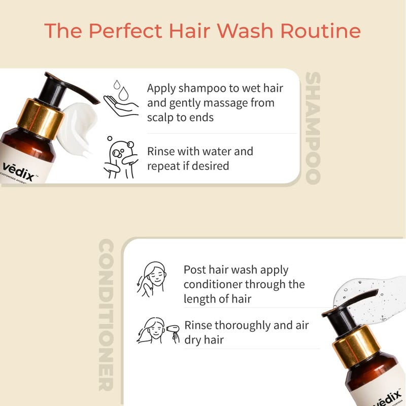 Vedix Shampoo and Conditioner Combo Vikleda Shampoo For Dry Hair No Frizz Hair Conditioner Ayurvedic Shampoo Conditioner 100 ml 100 ml - Image 5