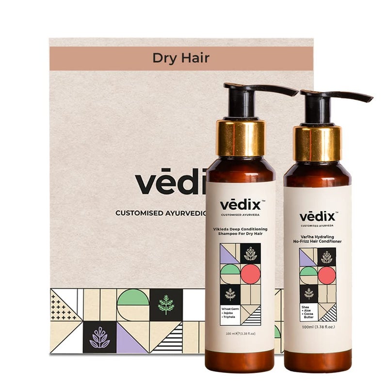 Vedix Shampoo and Conditioner Combo Vikleda Shampoo For Dry Hair No Frizz Hair Conditioner Ayurvedic Shampoo Conditioner 100 ml 100 ml - Image 1
