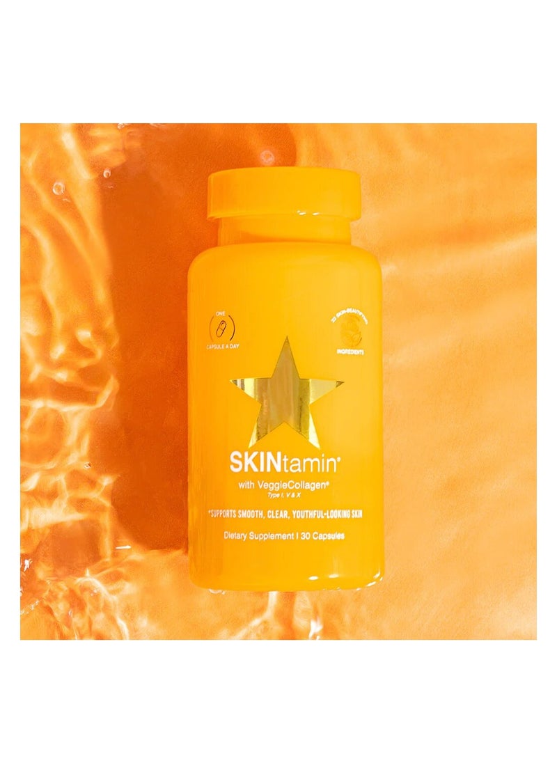 HAIRTAMIN - Skintamin With Veggie Collagen Supports Smooth Clear Youthful- Looking Skin 30 Capsules - Image 1