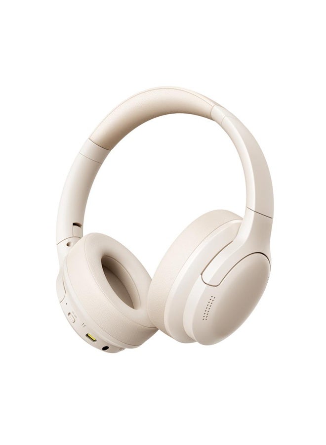 بيسوس Bass BH1 Lite Wireless Bluetooth Headphones – Powerful Bass Sound – Off-White - Image 1