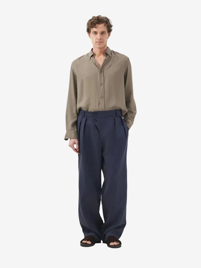 جيستو GIESTO Men's Solid Long Sleeve Button-Up Shirt