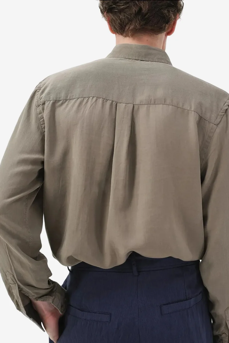 Giesto Khaki Green GIESTO Men's Solid Long Sleeve Button-Up Shirt for Men | Best Price UAE