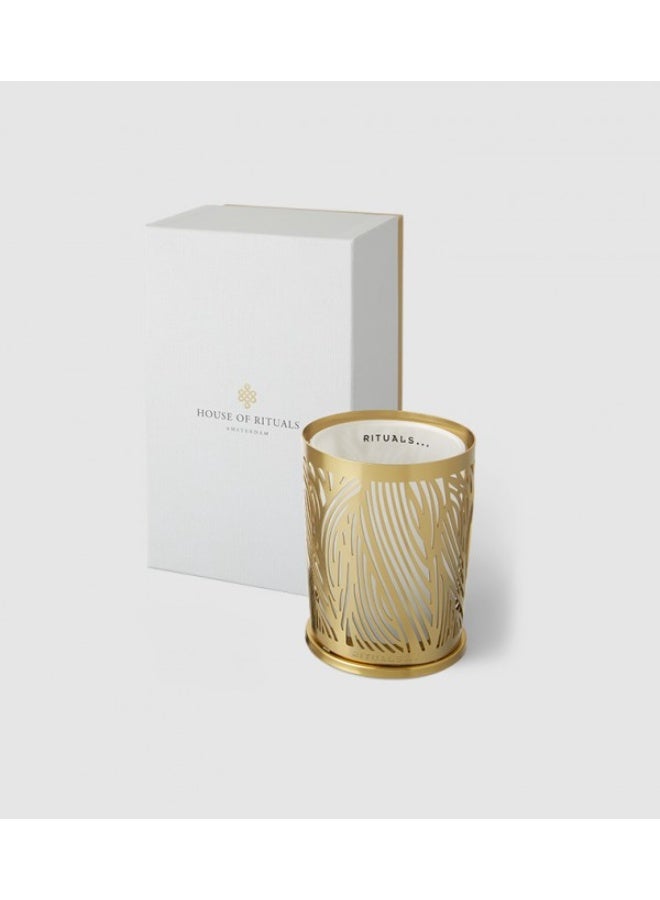 ريتوالز حامل شموع فاخر - أوراق معدنية ذهبية