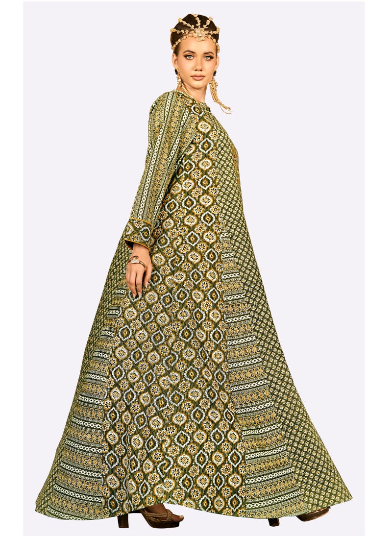 SARA Sara Lattice Style Design Print Jalabiya  - Image 2