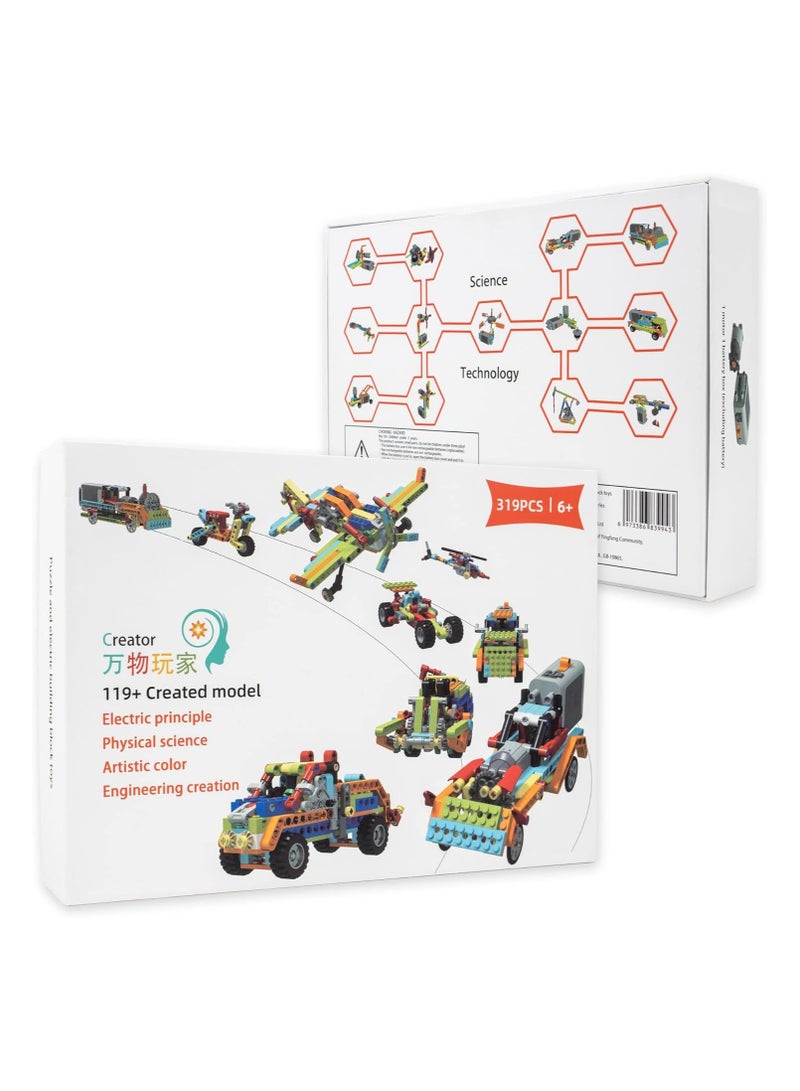 كيدزافيا لعبة بناء جذعية 119 في 1 - مجموعة بناء التكنولوجيا التعليمية للعلوم الكهربائية 319 قطعة، ألعاب للأطفال من سن 6 إلى 10 سنوات، مشروع بناء تعليمي جذعي للأطفال الأولاد والبنات - Image 5