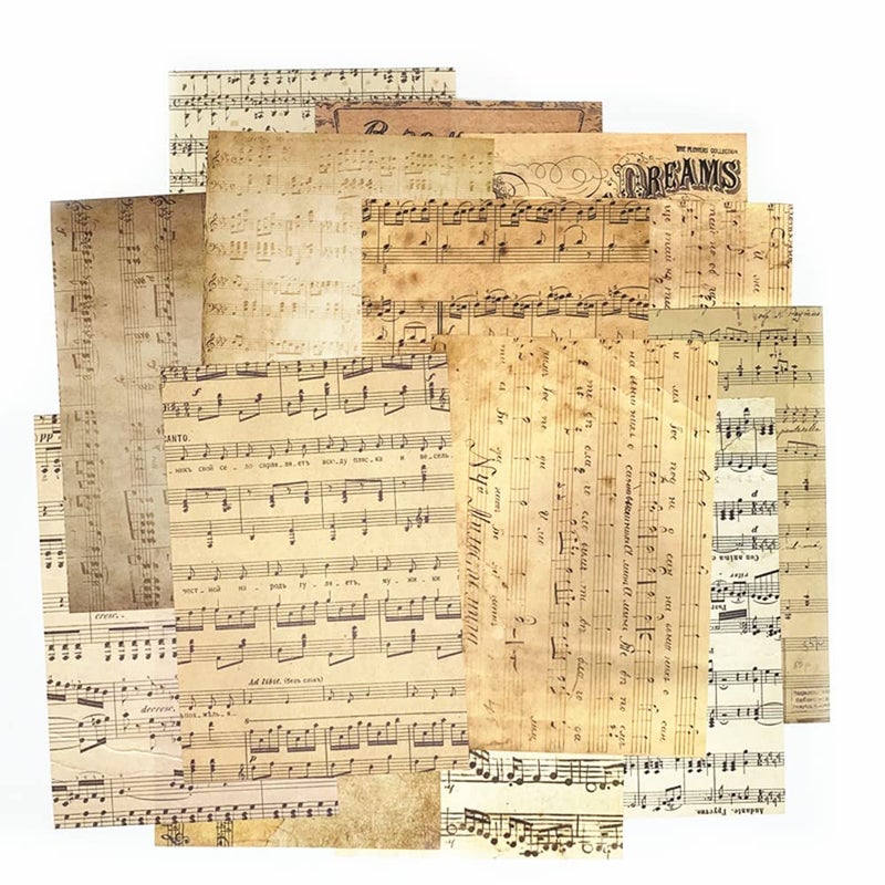 Koolemon 150pcs Vintage Scrapbooking Paper,Old Book Page Music Notes Background Material Paper for DIY Decoupage Junk Journal Scrapbooks Supplies - Image 4