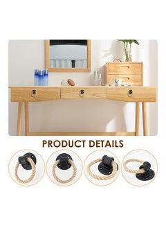 KASTWAVE Door Knob Rustic Rope Handles Cabinet Pull Hardware Big Drop Ring Drawer Pull Knob Antique Black Knobs Handles Hardware  - Image 3