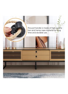 KASTWAVE Door Knob Rustic Rope Handles Cabinet Pull Hardware Big Drop Ring Drawer Pull Knob Antique Black Knobs Handles Hardware  - Image 5