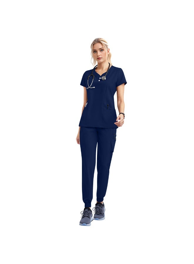 NIBEMINENT Doctor Nurse Scrubs Set Medical Uniforms Women Jogger Set Hospital Accessories Operating Room Surgical Workwear - Image 1