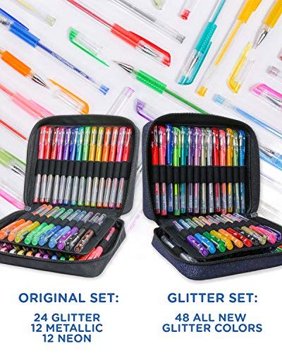 ColorIt مجموعة أقلام جل ColorIt للتلوين للبالغين – 192 قطعة مع 12 معدني، 12 نيون، 72 قلم جل لامع، حبر ممتاز و 96 إعادة تعبئة للفنون، المجلات، الحرف، كتب التلوين للبالغين والمشاريع الإبداعية - Image 2