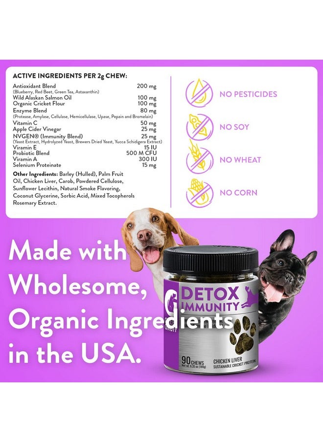 Dog Probiotics & Digestive Enzymes  Organic Dog Immune Supplement With Protein, Multivitamin & Omega 3 Fish Oil For Dogs  Made In Usa  Dog Allergy Relief  Canine Probiotic  90 Chews