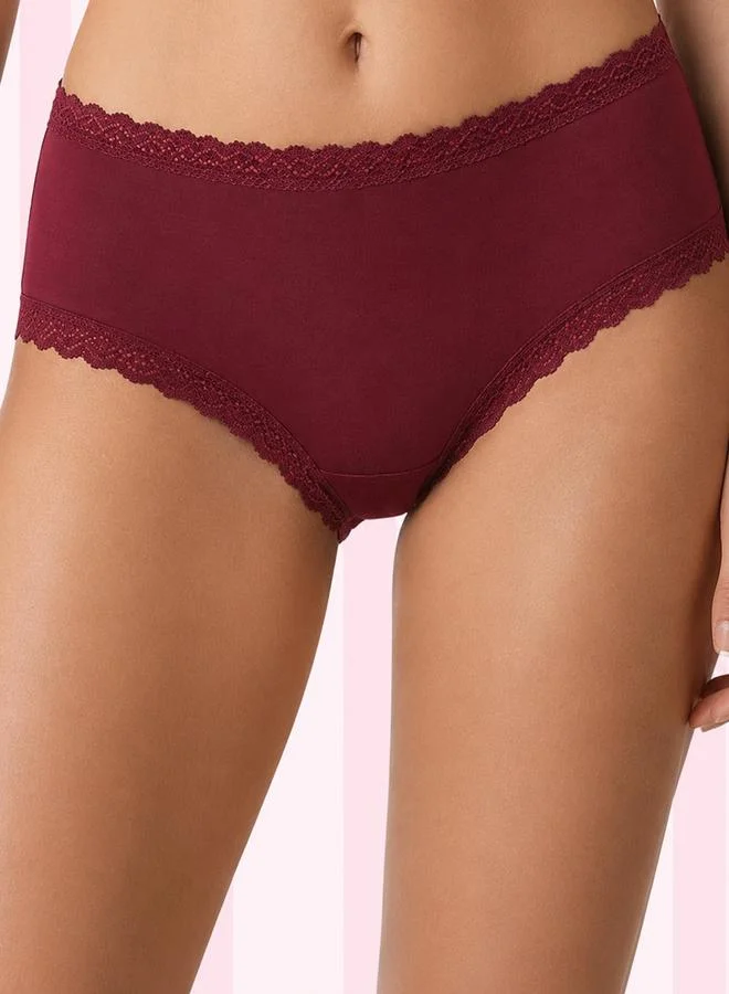 Clovia Cherry Ripple High Waist Hipster Panty
